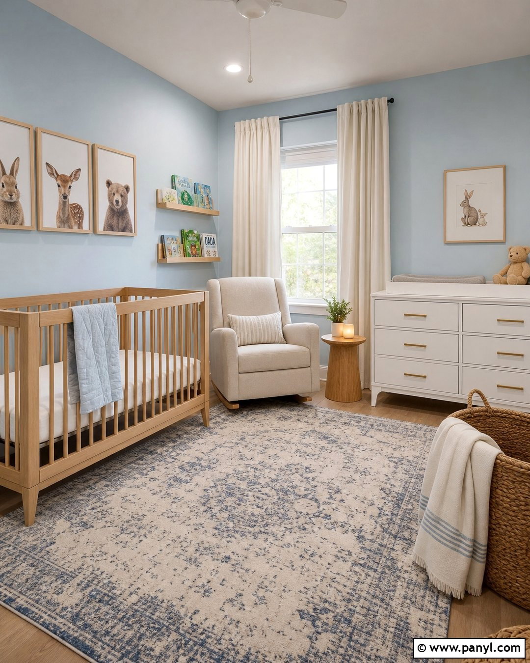 Nursery With Soft Blue Walls - 35 room with blue walls