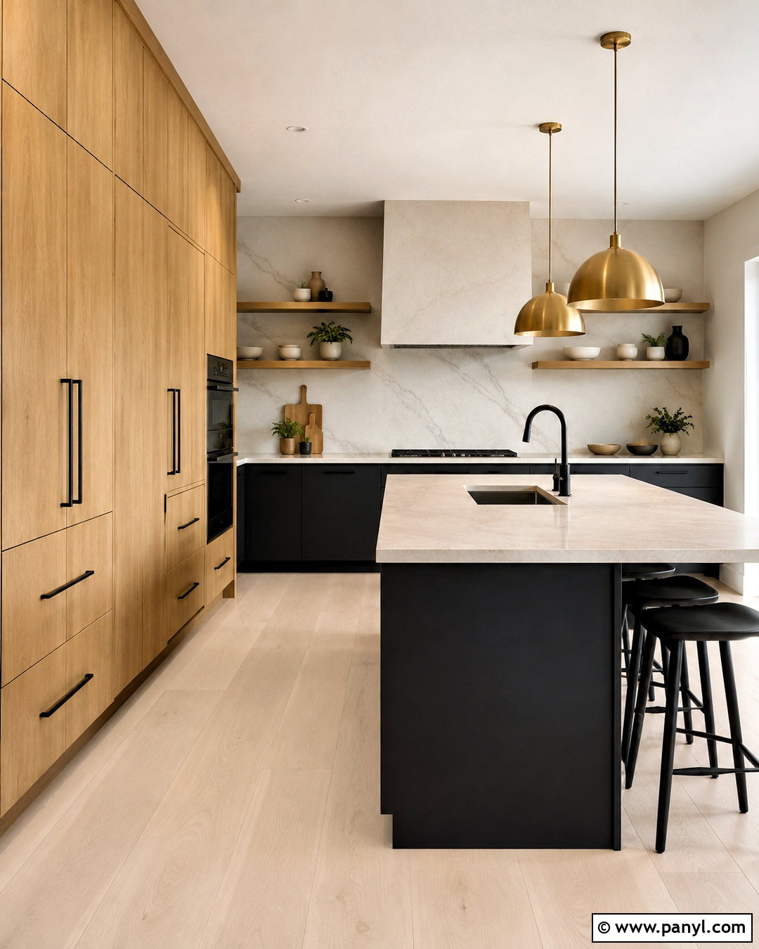 Oak And Black Cabinets With Agreeable Gray Walls - 20 cabinet color with agreeable gray walls