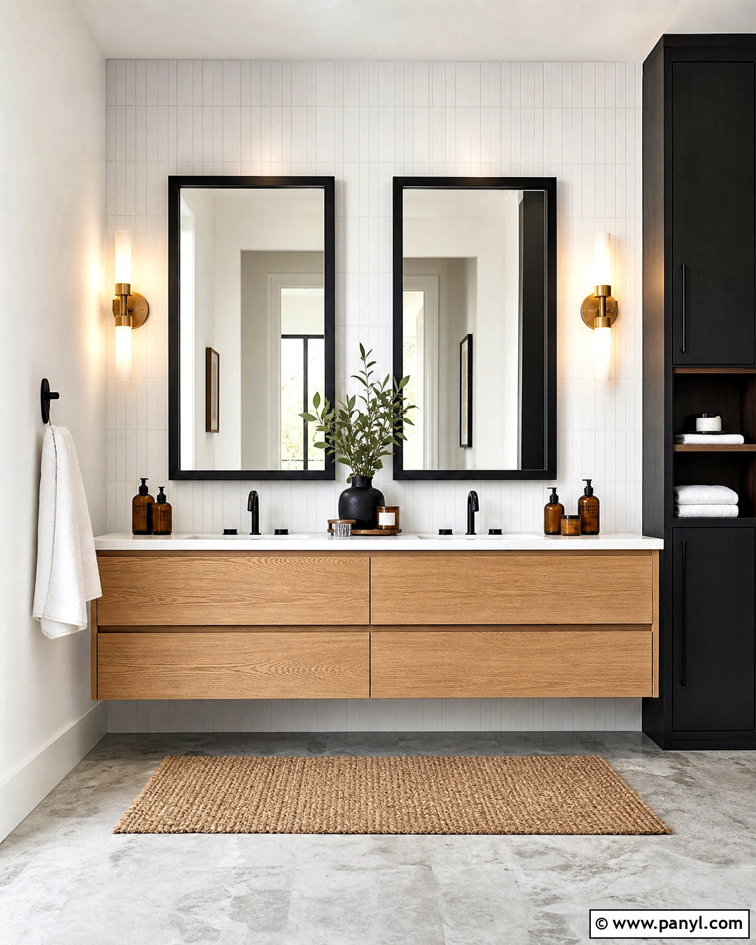 Oak And Ebony Bathroom - 20 wood combination interior ideas