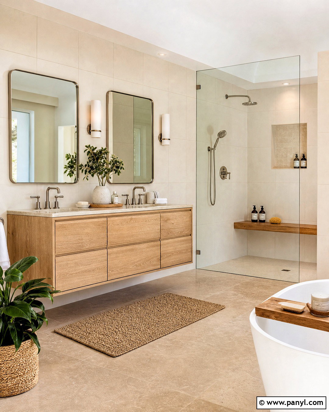 Oak And Teak Bathroom - 20 wood combination interior ideas