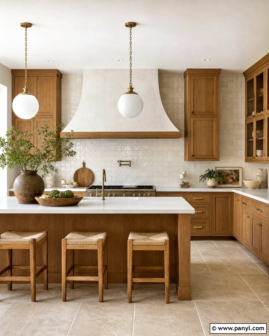 Oak Cabinets With Cream Zellige Tile - 20 updated kitchen with oak cabinets
