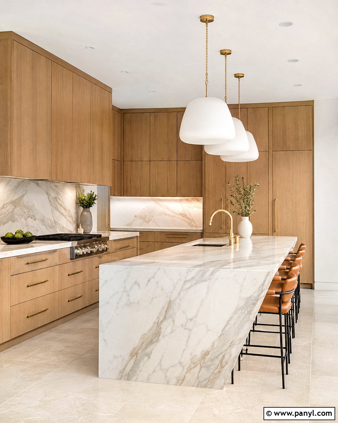 Oak Cabinets With Marble Backsplash - 20 oak cabinet kitchen ideas