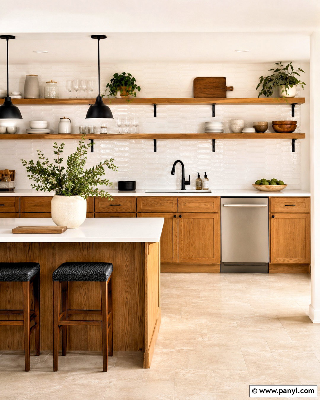 Oak Cabinets With Open Shelving - 20 oak cabinet kitchen ideas
