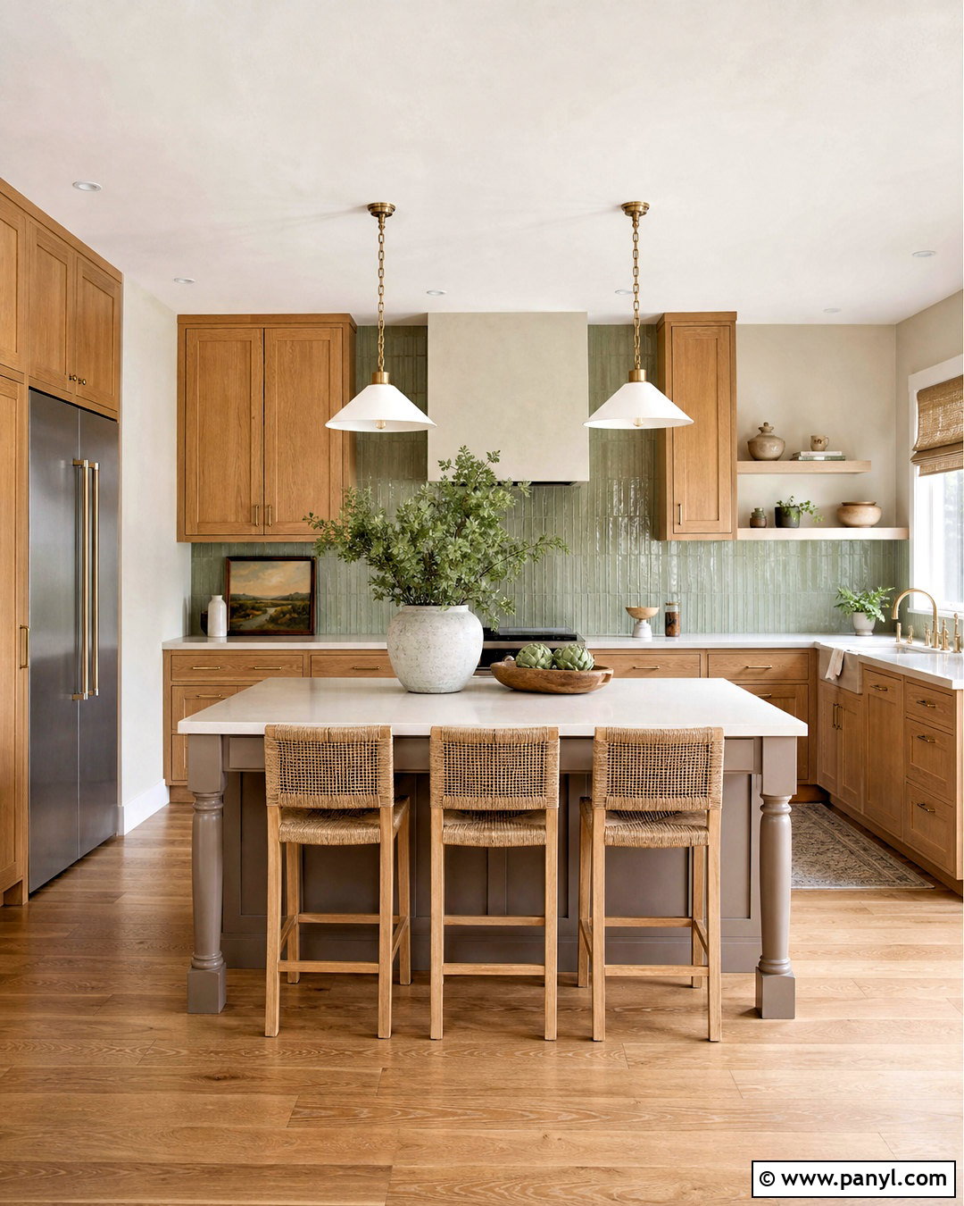 Oak Cabinets With Sage Green Backsplash - 20 updated kitchen with oak cabinets