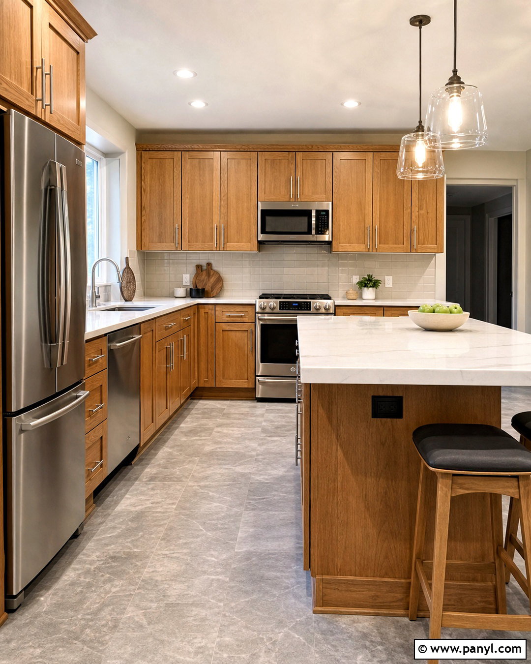 Oak Cabinets With Stainless Steel Appliances - 20 updated kitchen with oak cabinets