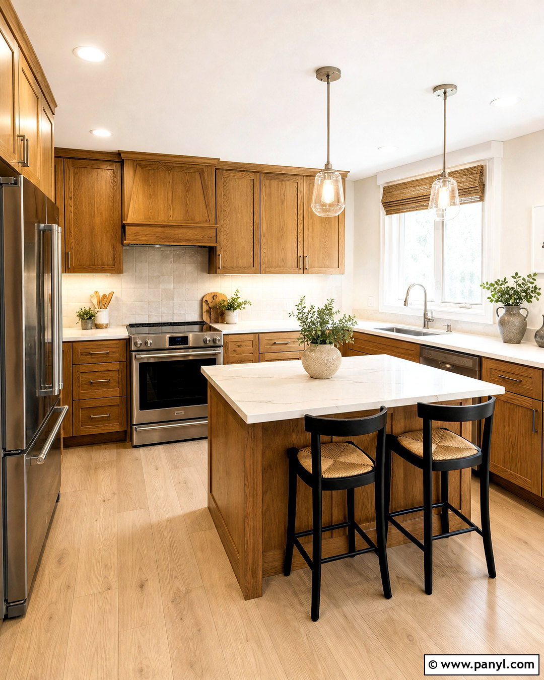 Oak Cabinets With White Quartz Countertops - 20 updated kitchen with oak cabinets