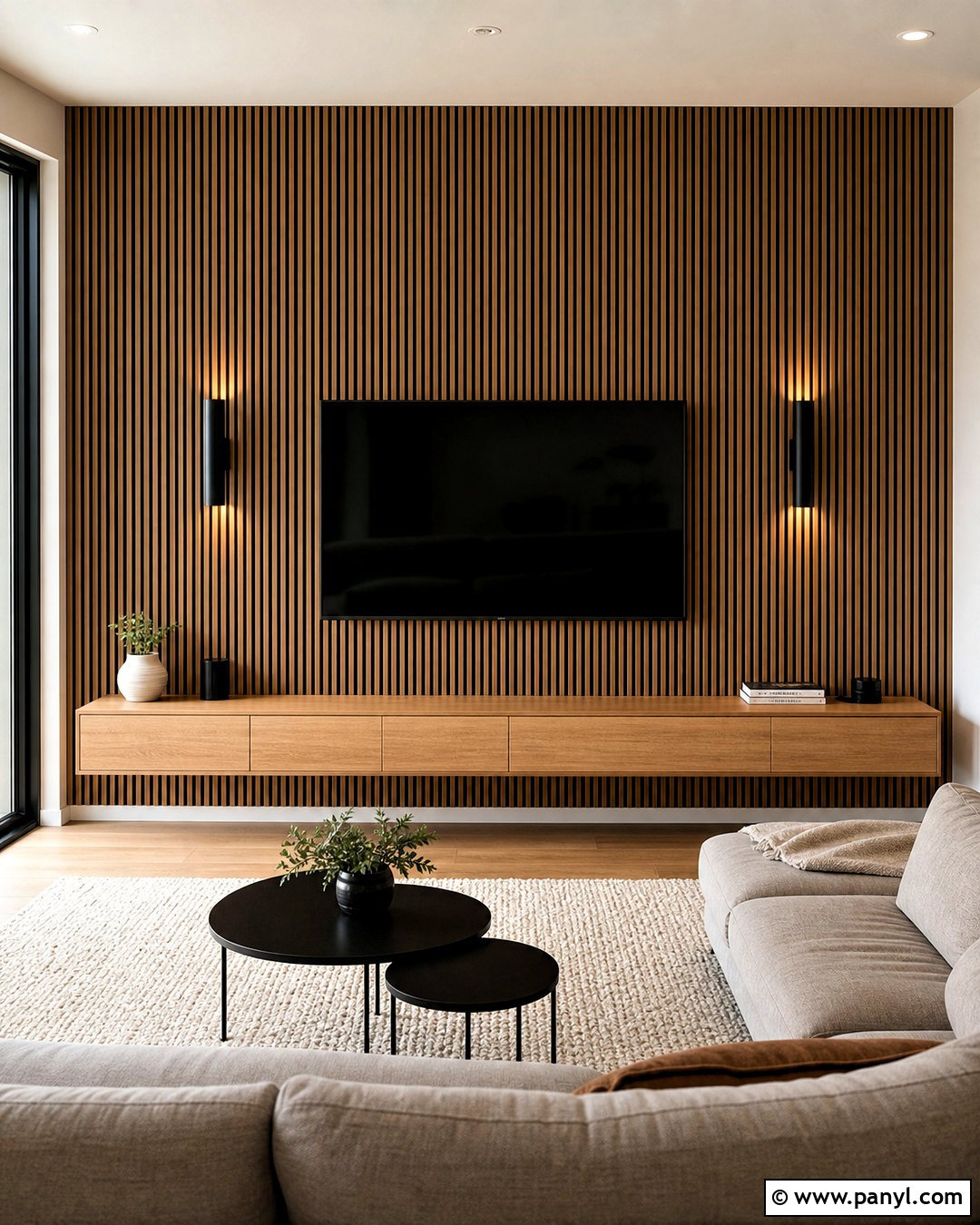 Oak Slat Textured TV Wall - 20 modern textured walls