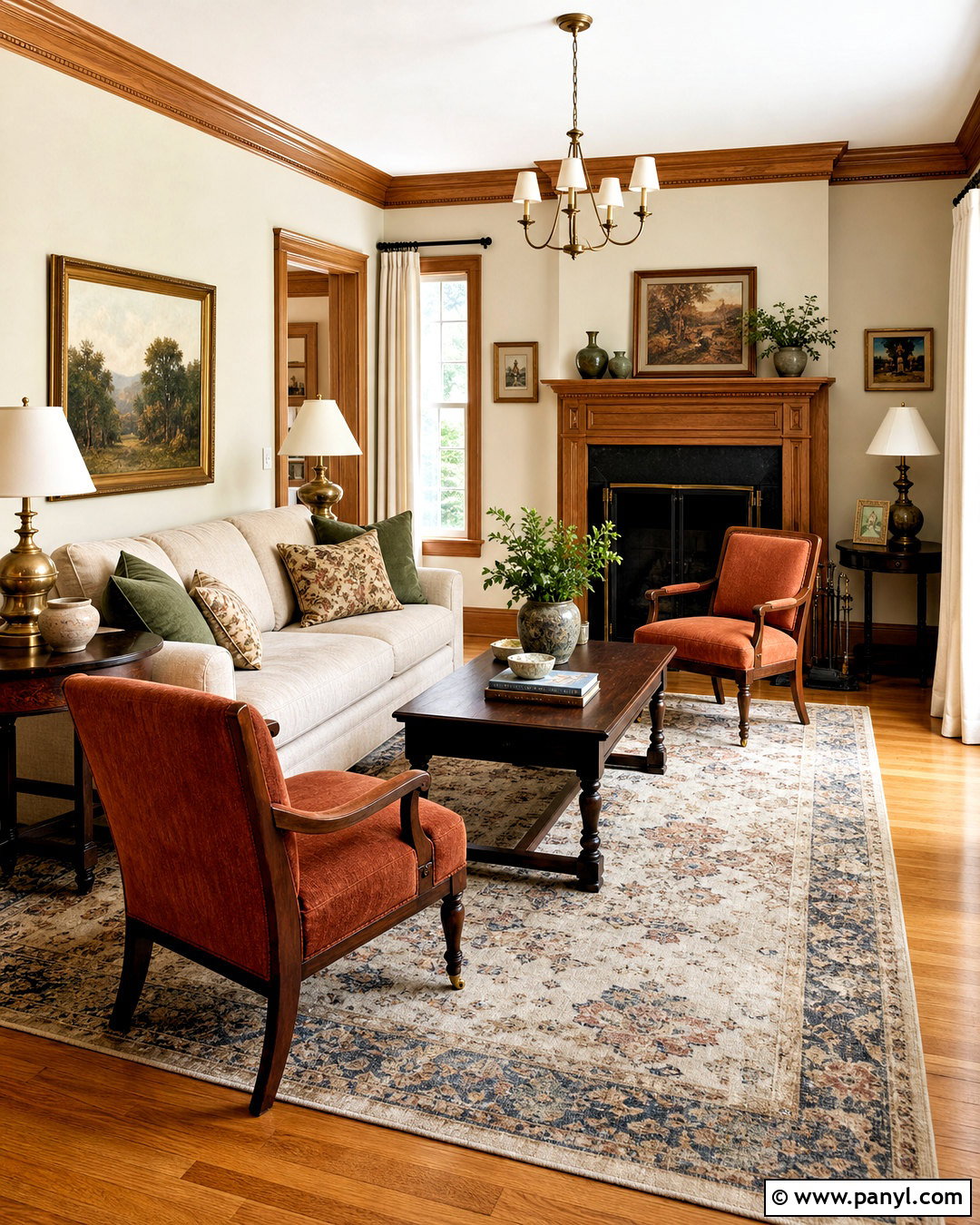 Oak Trim Living Room With Terracotta Accents - 20 oak trim living room ideas