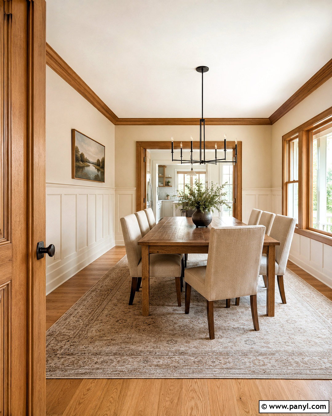 Oak Trim With Cream Paneling - 20 oak wood trim ideas