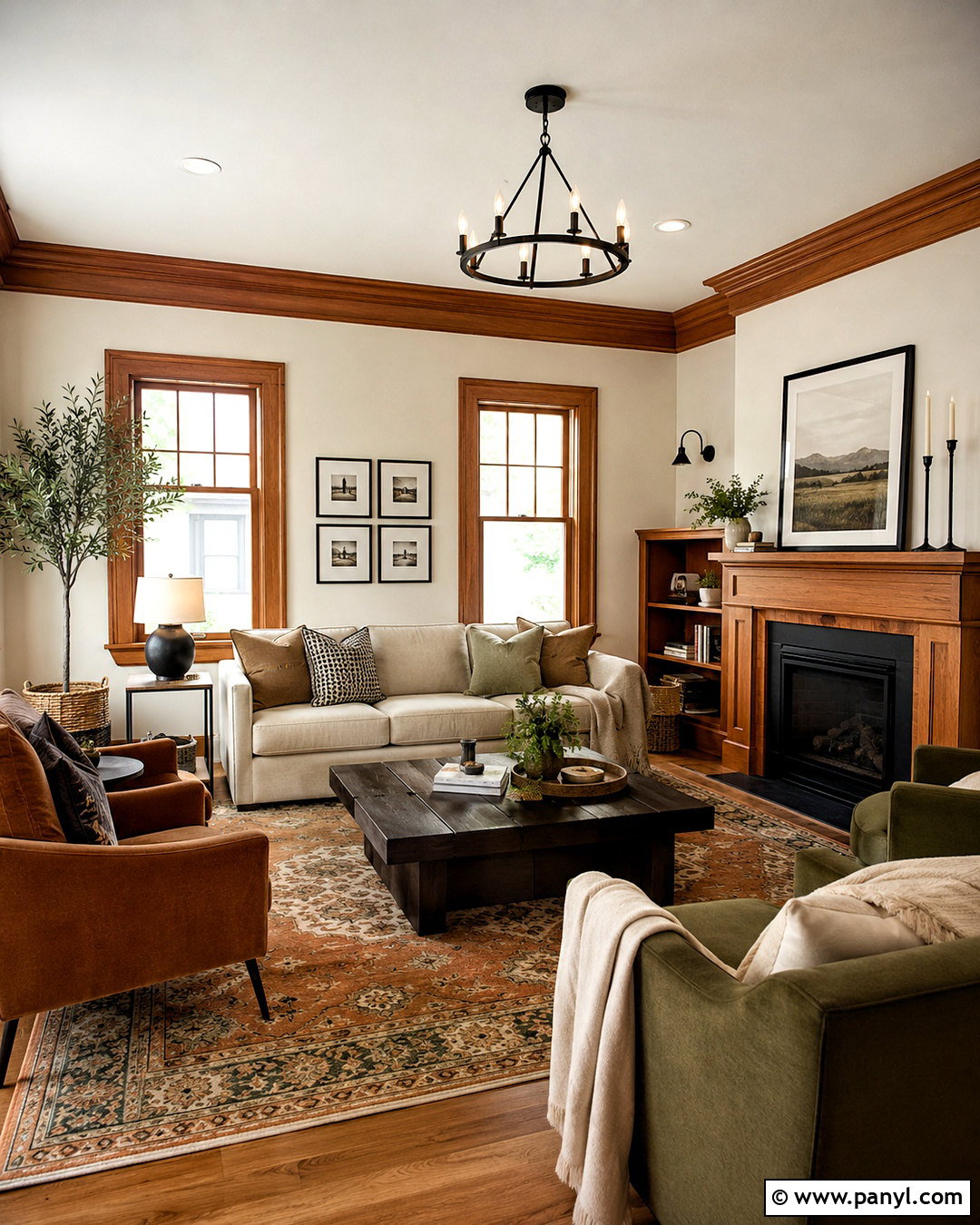 Oak Trim With Earth Tone Decor - 20 oak wood trim ideas