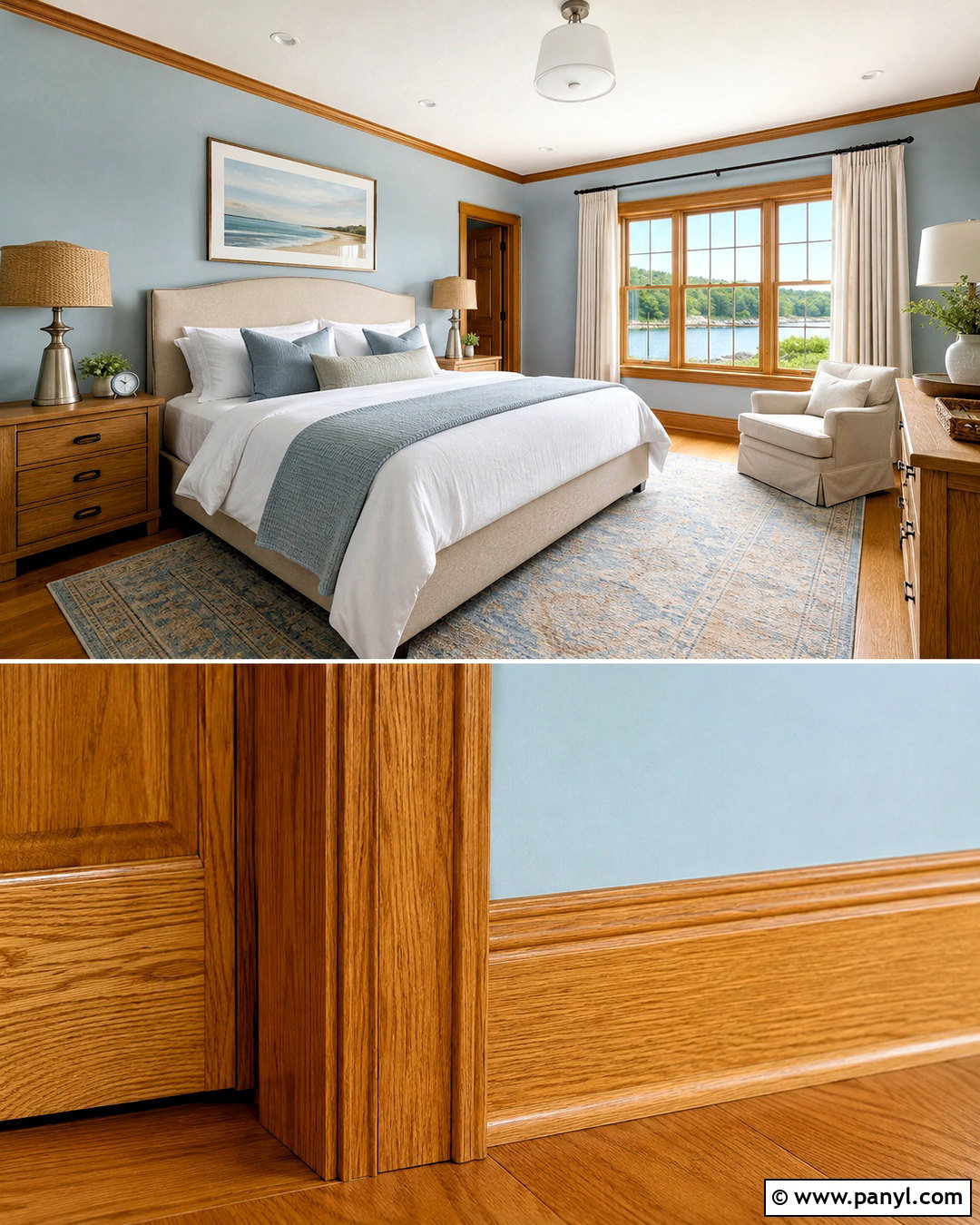 Oak Trim With Light Blue Walls - 20 oak wood trim ideas