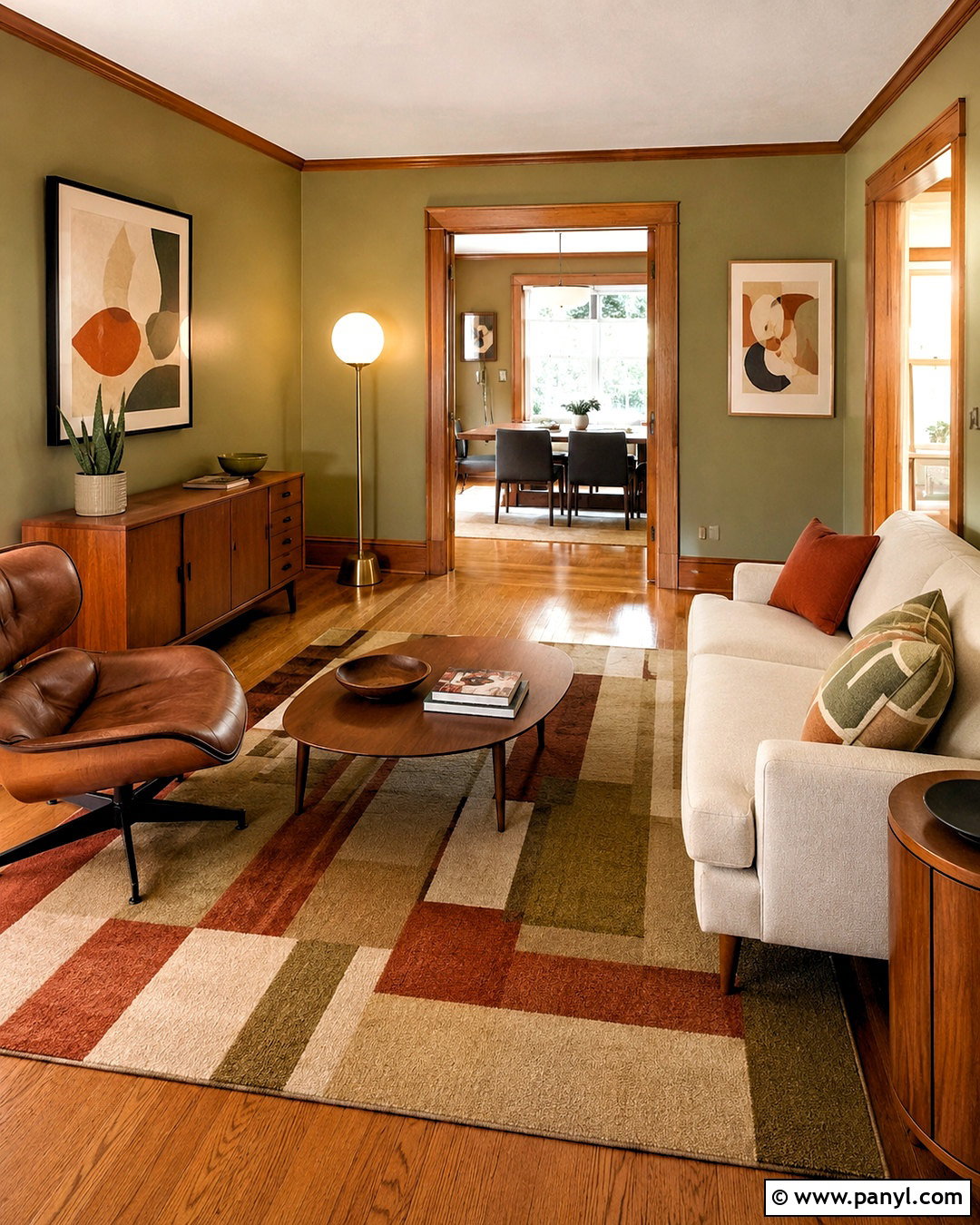 Oak Trim With Midcentury Furniture - 20 oak wood trim ideas