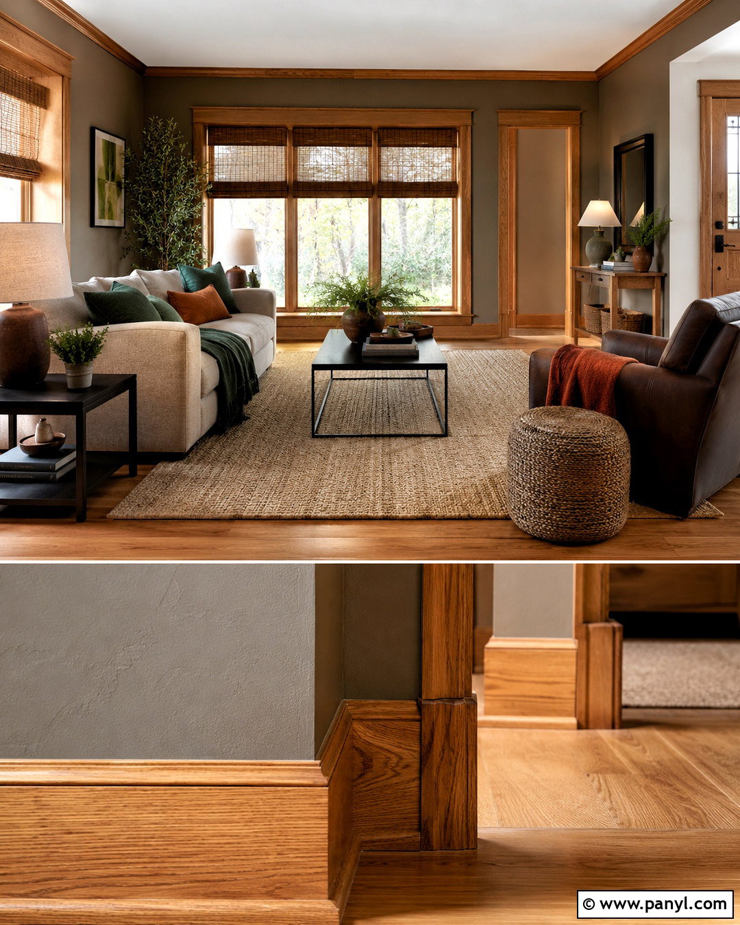 Oak Trim With Mushroom Walls - 20 oak wood trim ideas