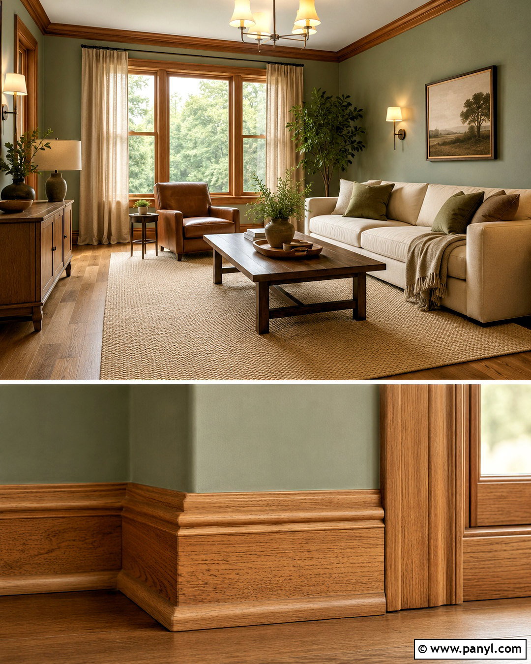 Oak Trim With Sage Green Walls - 20 oak wood trim ideas