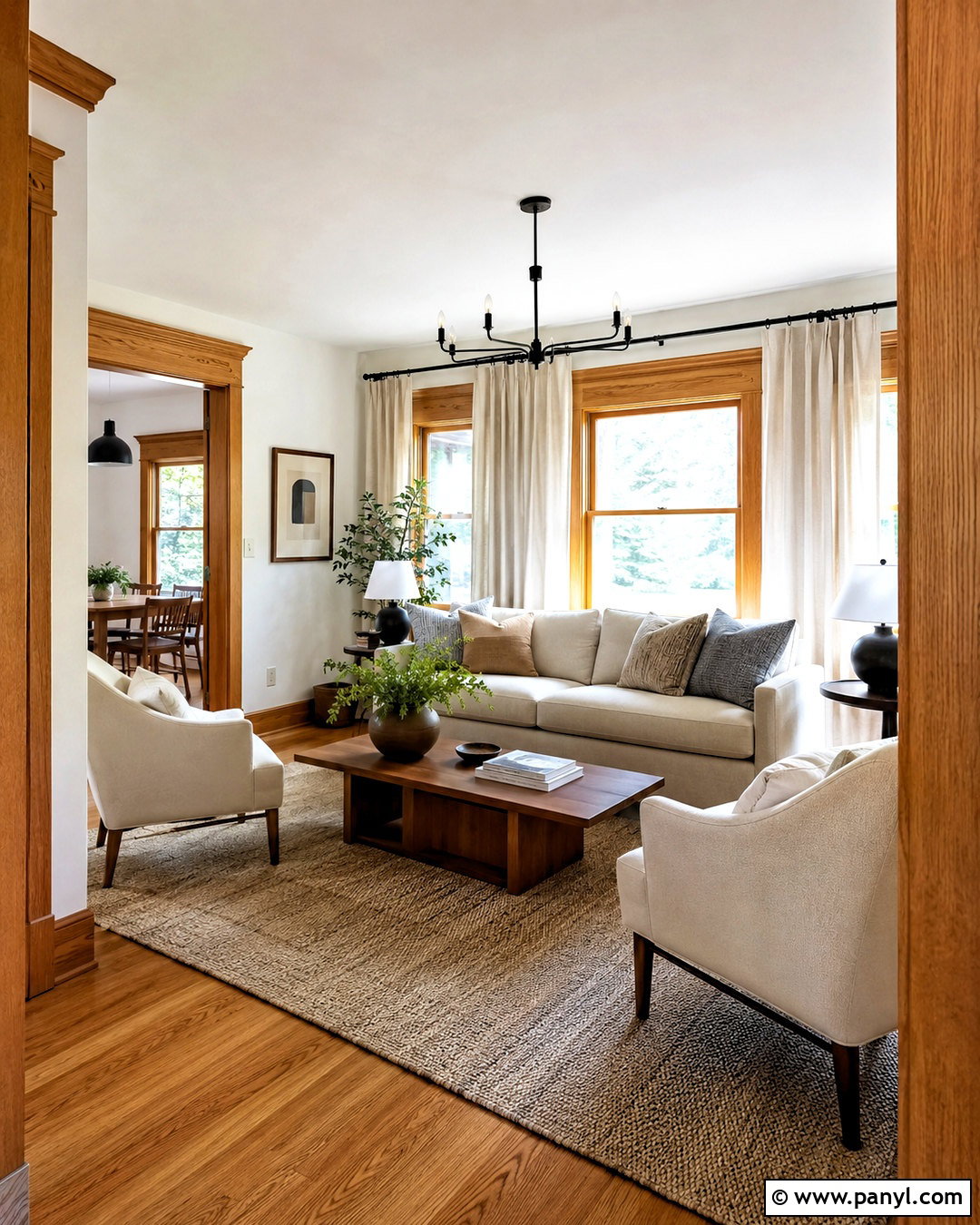 Oak Trim With Warm White Walls - 20 oak wood trim ideas