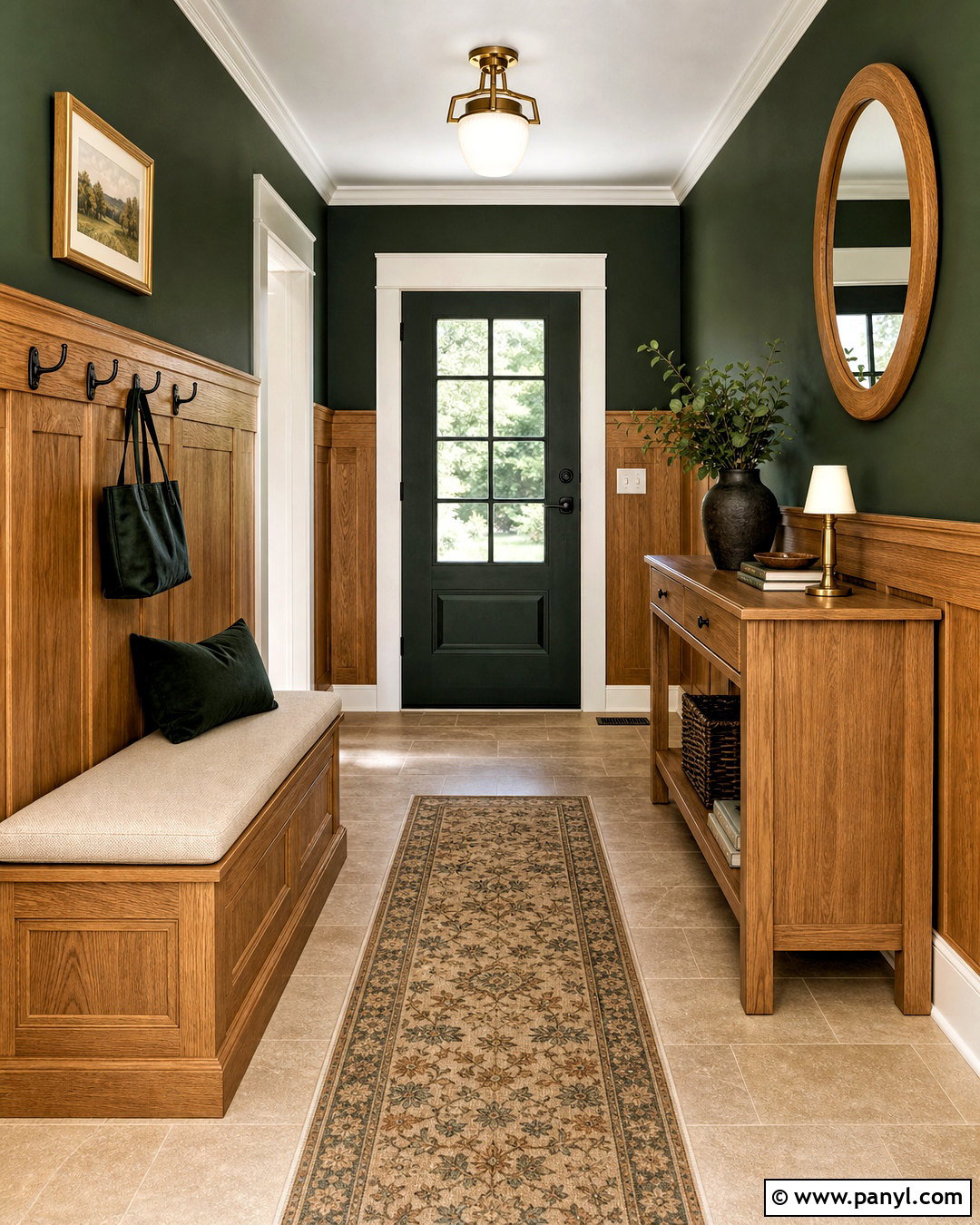 Oak Wood And Forest Green - 20 wood colour combination ideas