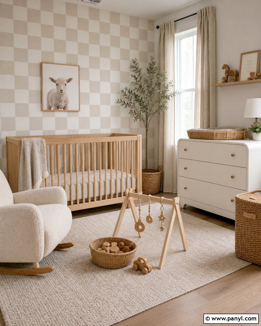 Oatmeal Checkerboard Wallpaper Nursery - 30 neutral colors wallpaper ideas