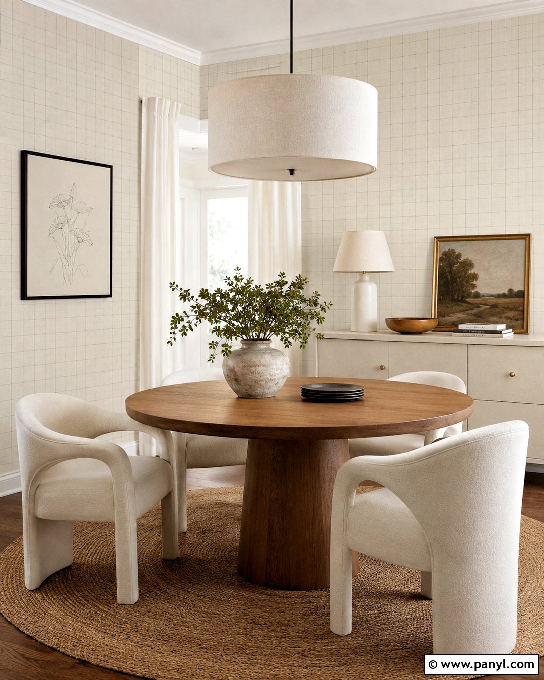 Oatmeal Grid Wallpaper - 20 neutral minimalist wallpaper ideas