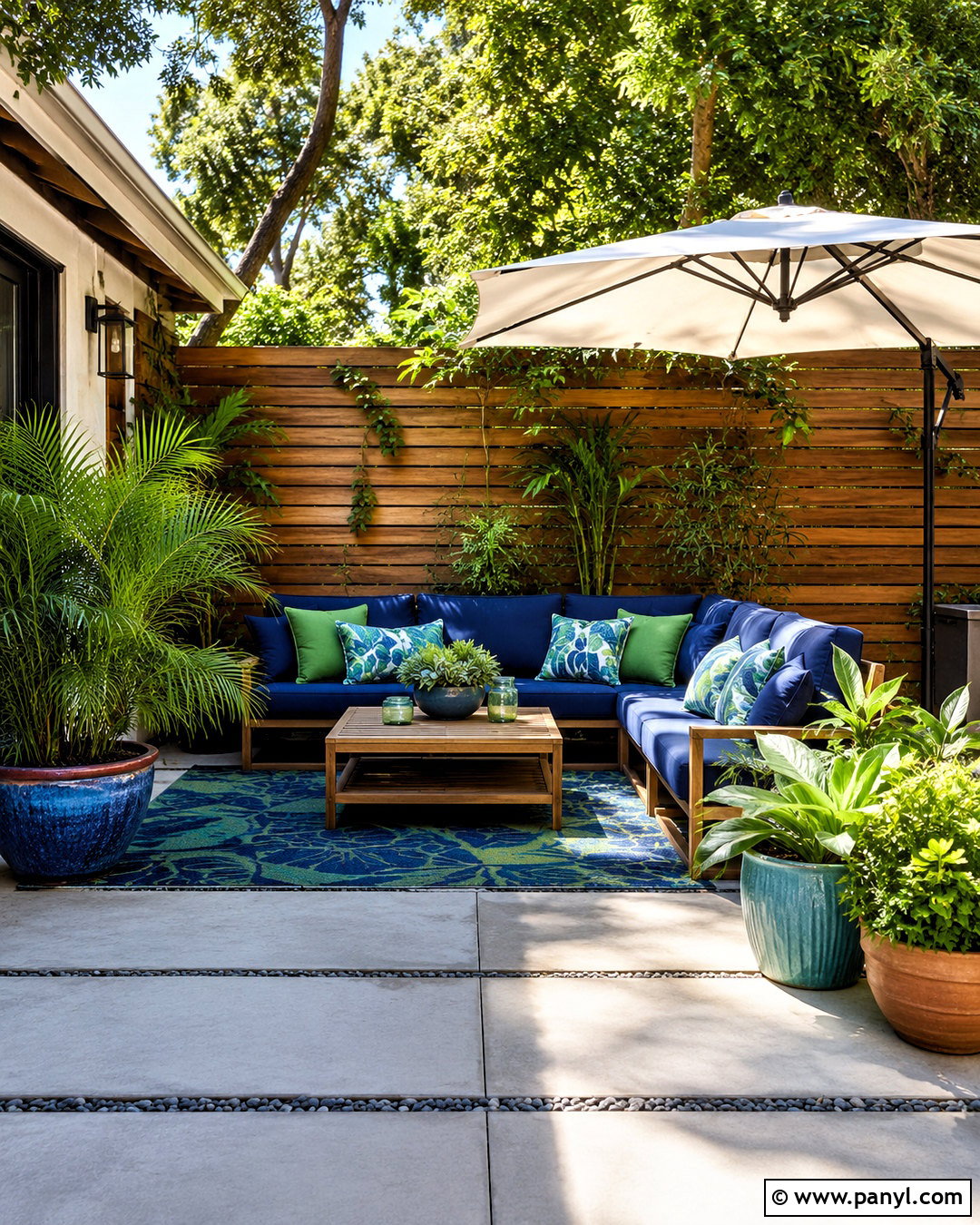 Ocean Blue And Tropical Green Patio - 20 blue and green color scheme ideas
