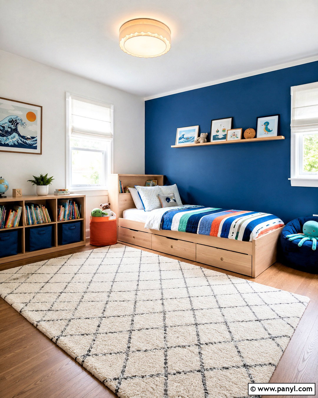 Ocean Blue Kids Bedroom Accent Wall - 20 White Walls With Blue Accent Wall Ideas