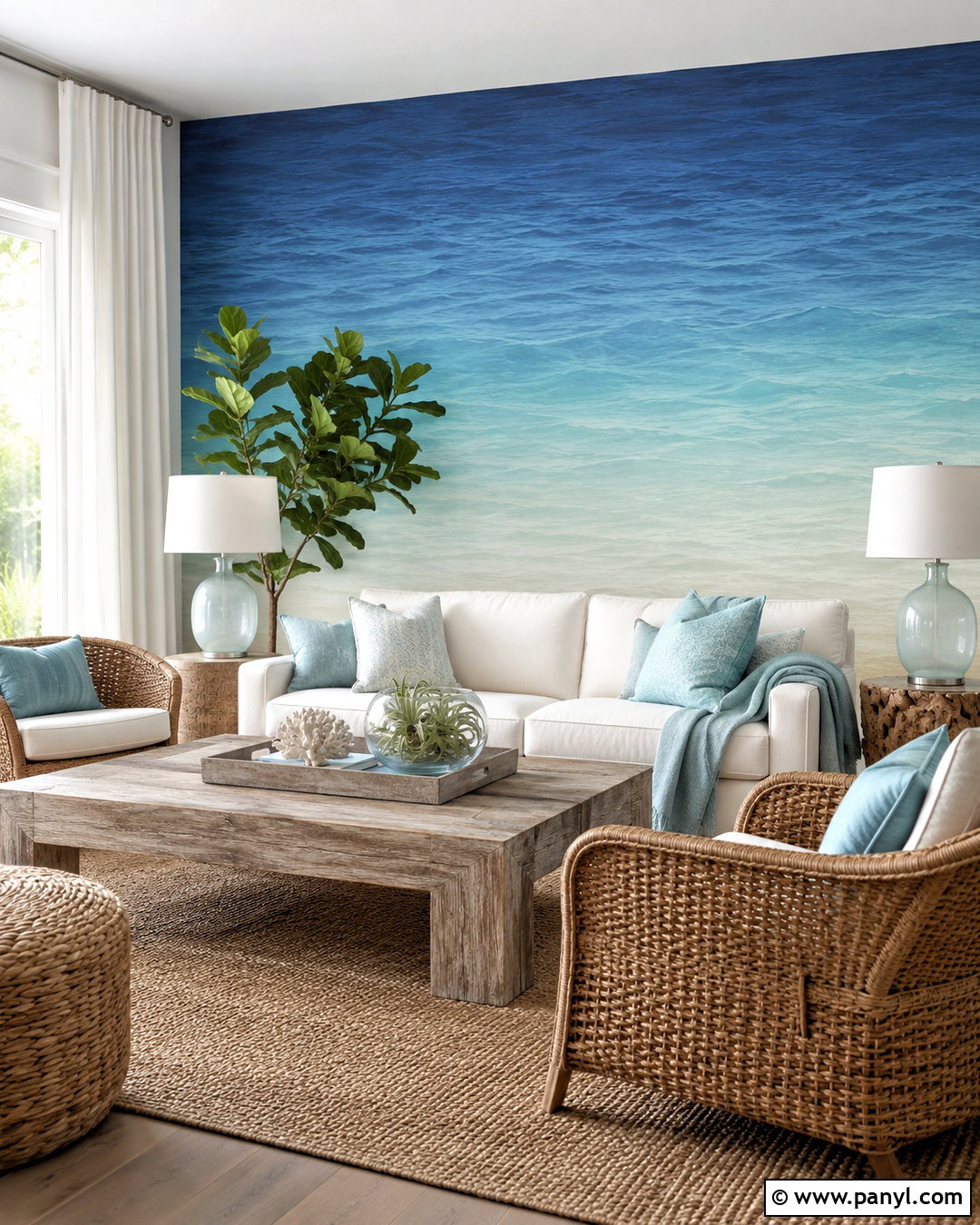 Ocean Blue Ombre Wallpaper Living Room - 20 blue ombre wallpaper ideas
