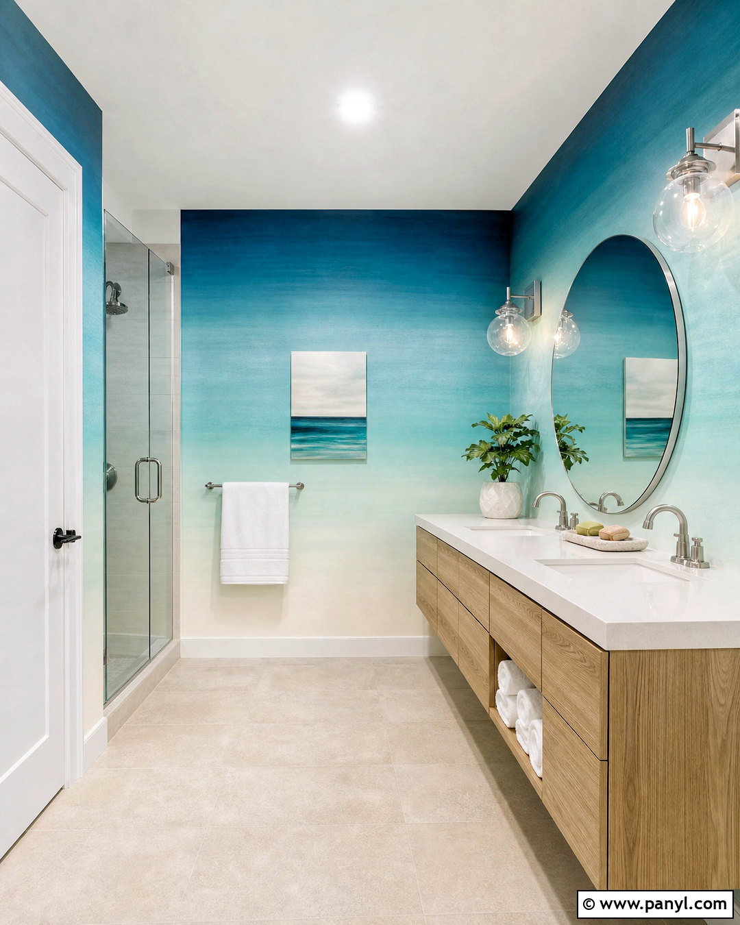 Ocean Gradient Wall - 20 gradient wall ideas
