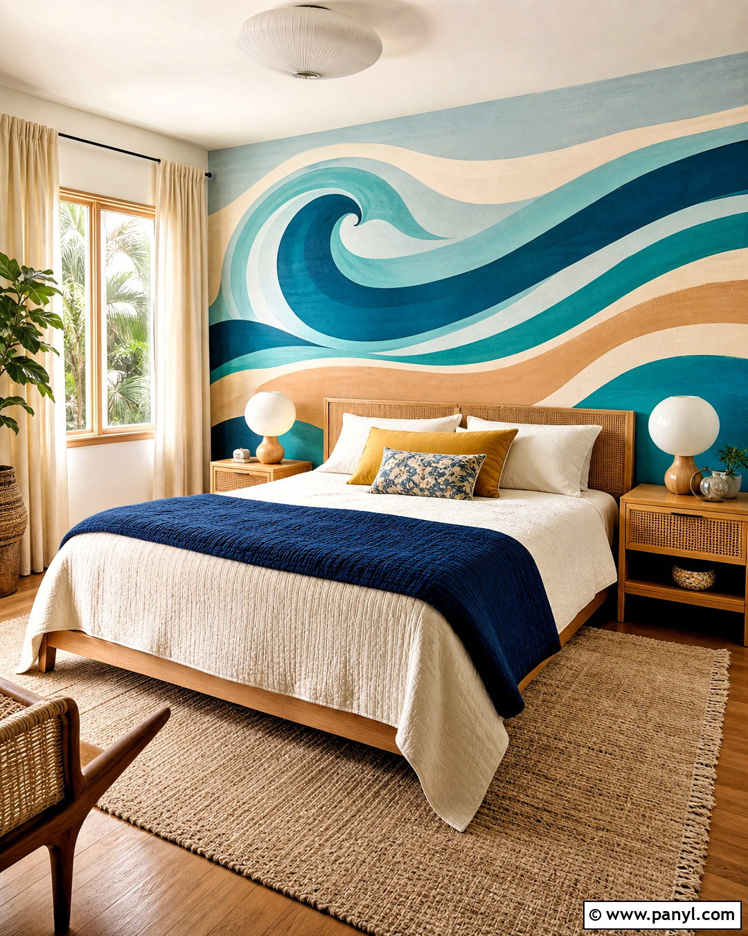 Ocean Wave Wall Mural - 20 70s wall mural ideas