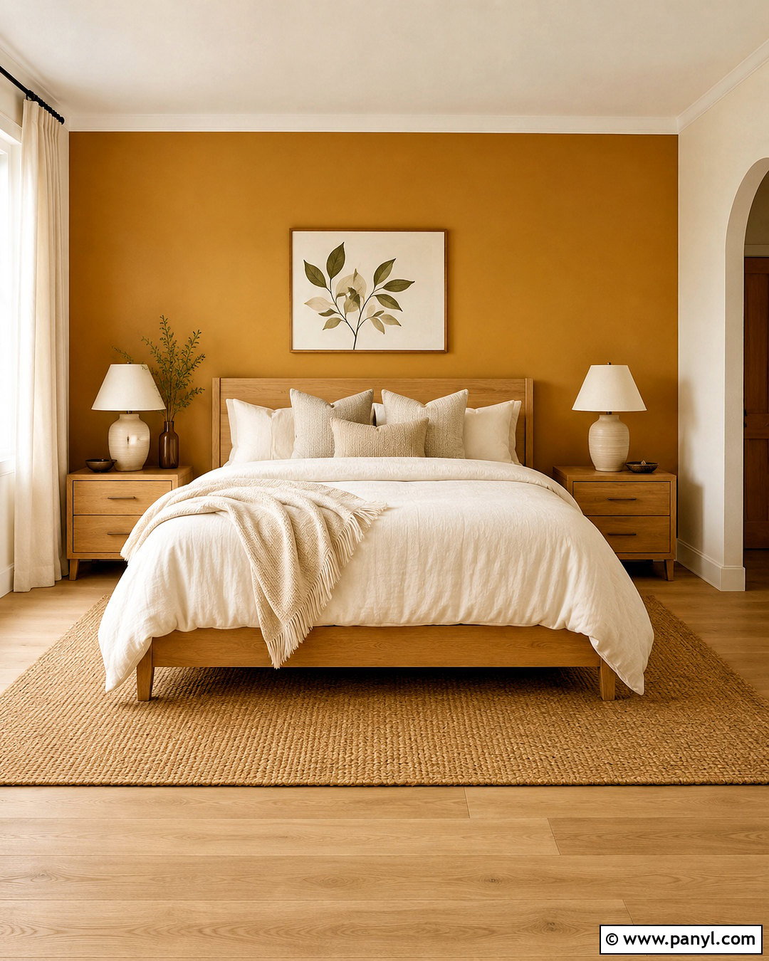 Ochre Accent Wall Bedroom - 20 ochre bedroom ideas