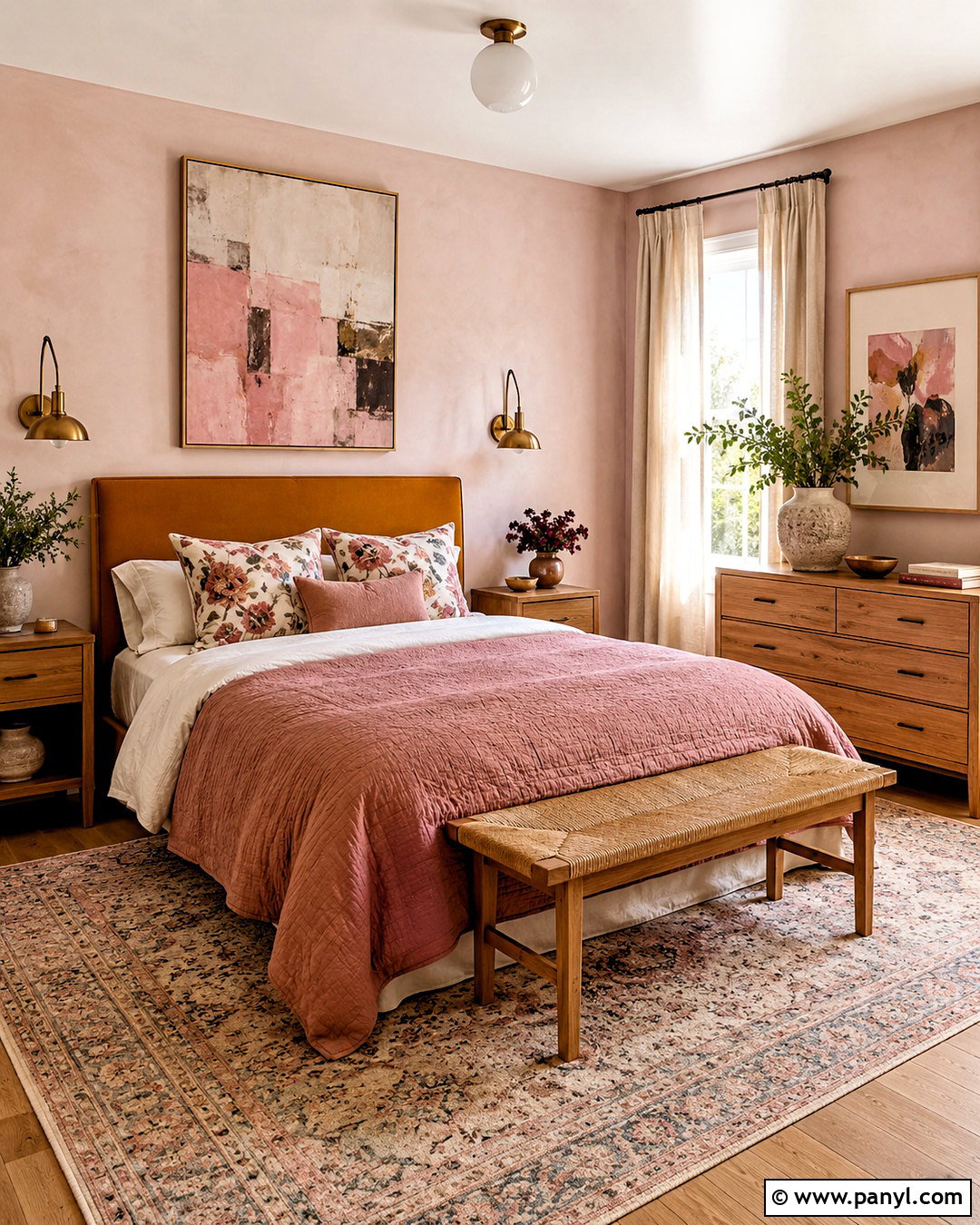 Ochre And Blush Pink Bedroom - 20 ochre bedroom ideas