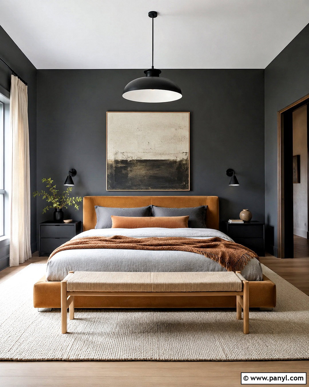 Ochre And Charcoal Bedroom - 20 ochre bedroom ideas