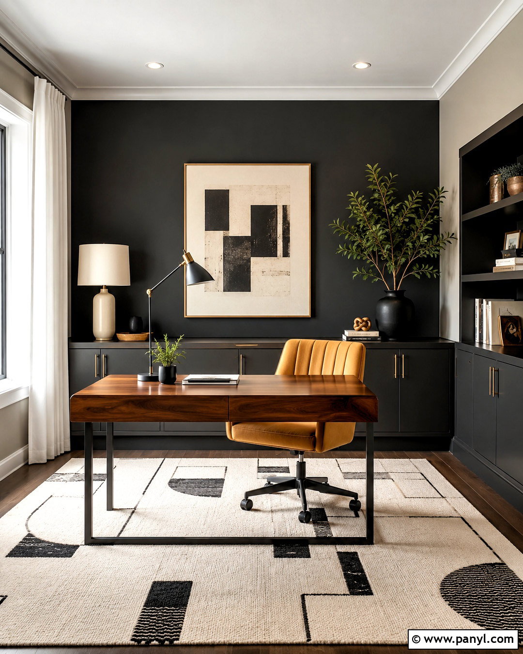 Ochre And Charcoal Home Office - 20 ochre color palette ideas