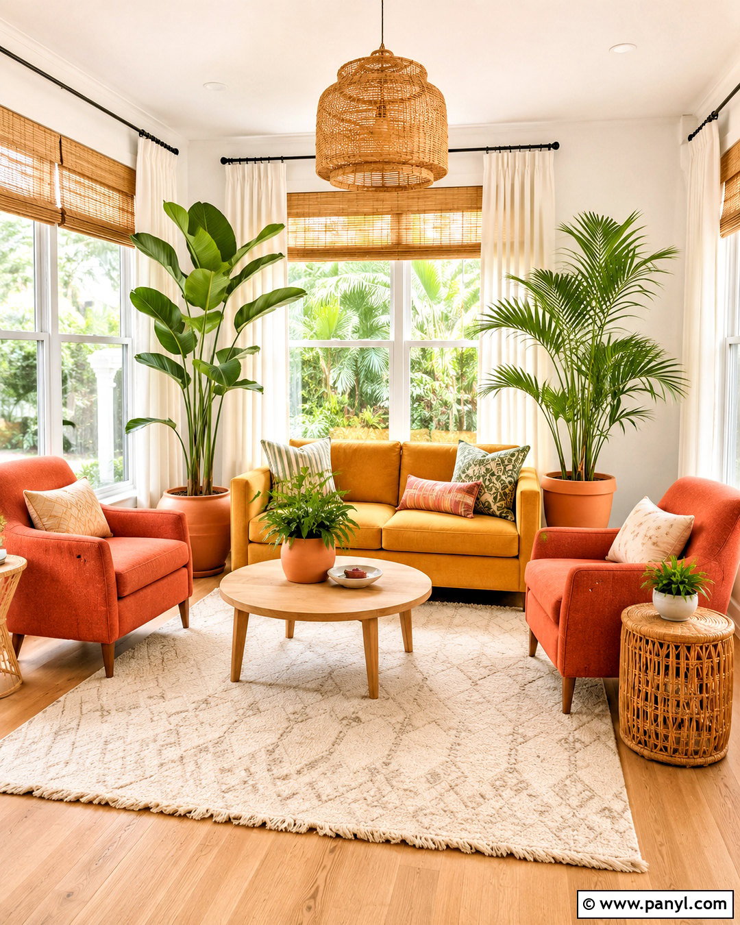 Ochre And Coral Sunroom - 20 ochre color palette ideas