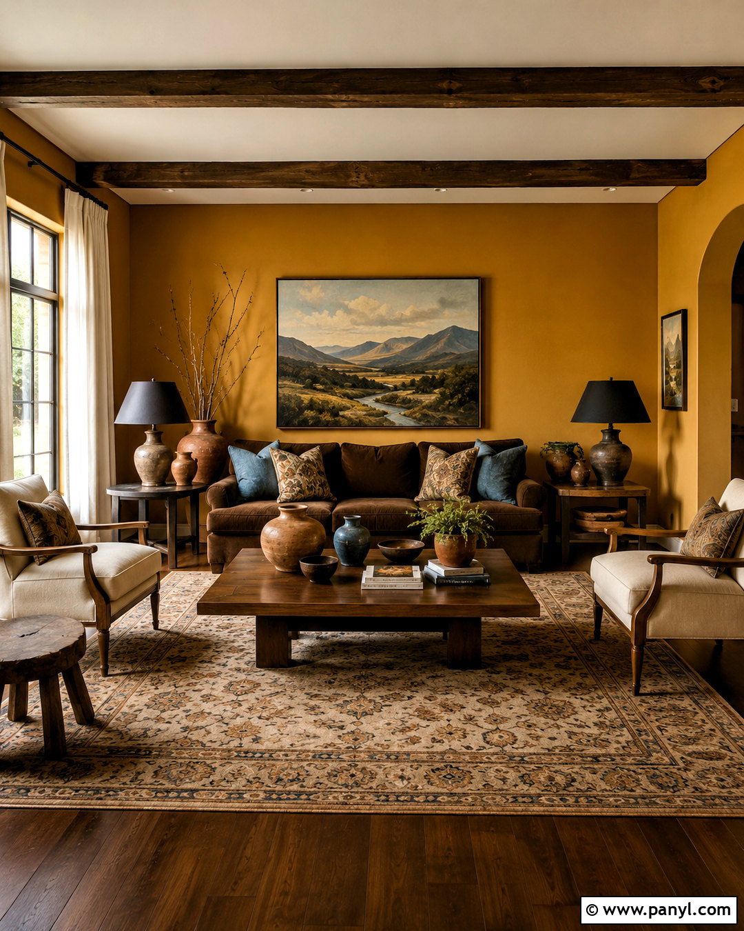 Ochre And Espresso Living Room - 20 cozy living room warm colors