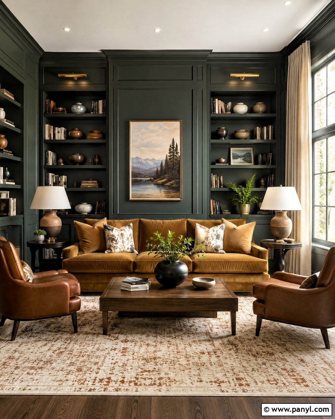 Ochre And Forest Green Library - 20 ochre color palette ideas