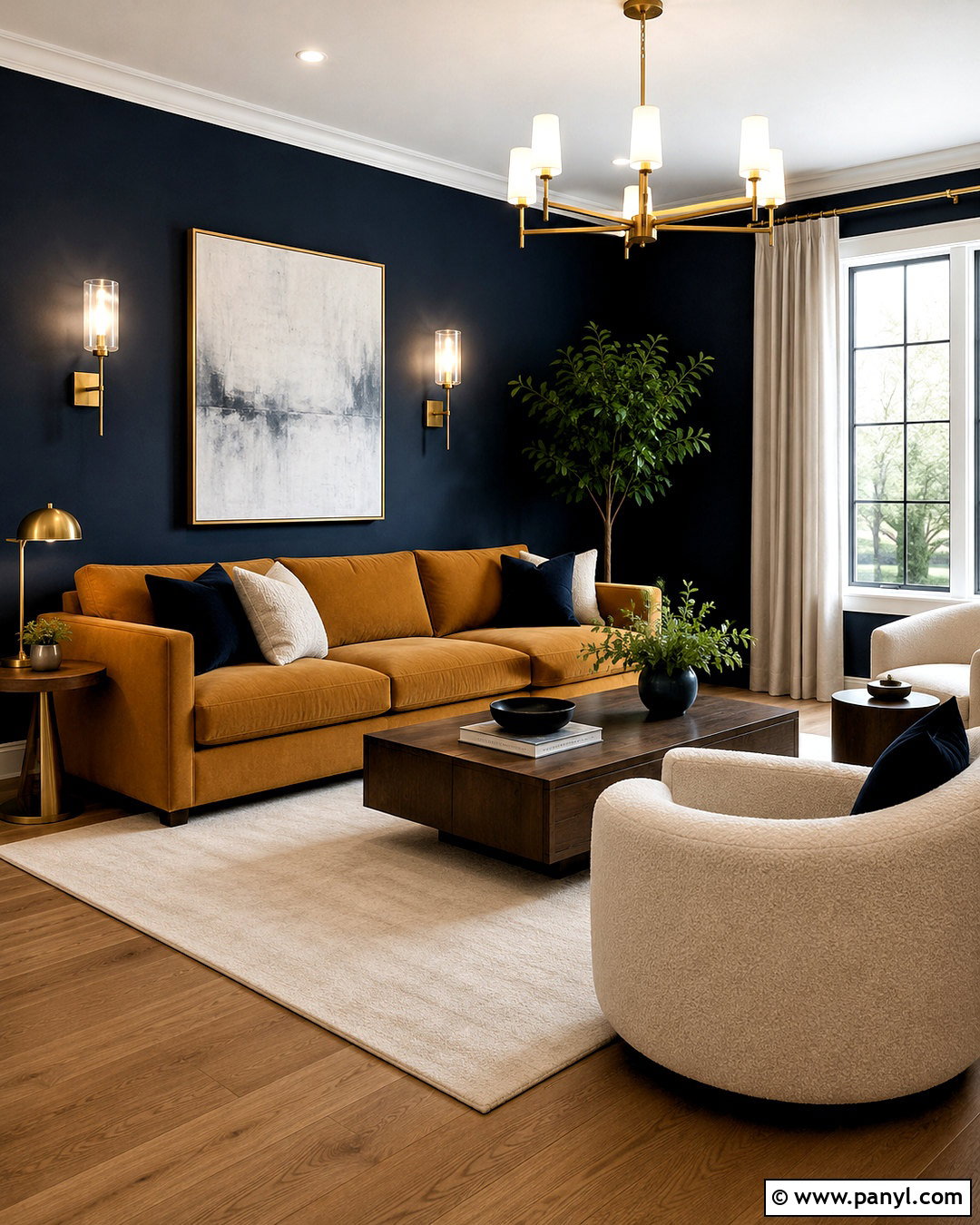 Ochre And Navy Living Room - 20 ochre living room ideas