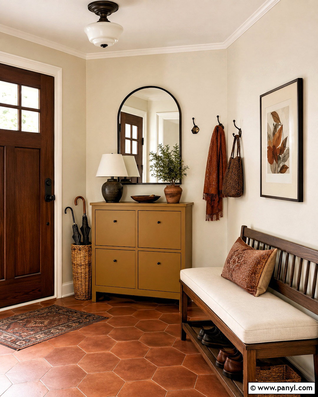 Ochre And Rust Entryway - 20 ochre color palette ideas