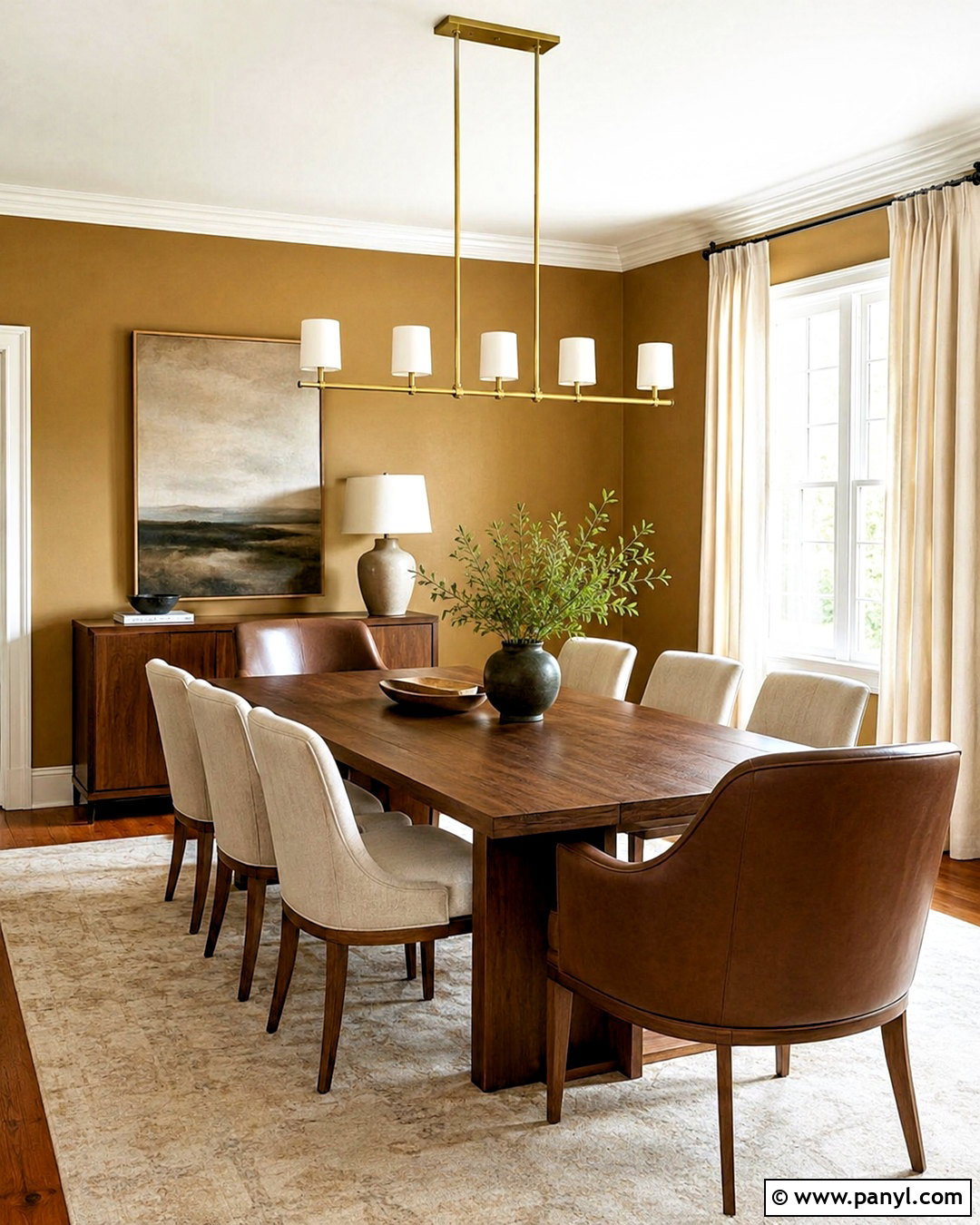 Ochre And Walnut Dining Room - 20 ochre color palette ideas