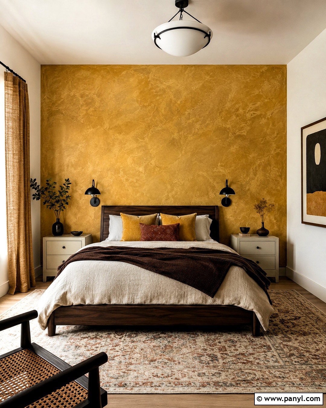 Ochre Limewash Bedroom - 20 limewash walls bedroom ideas