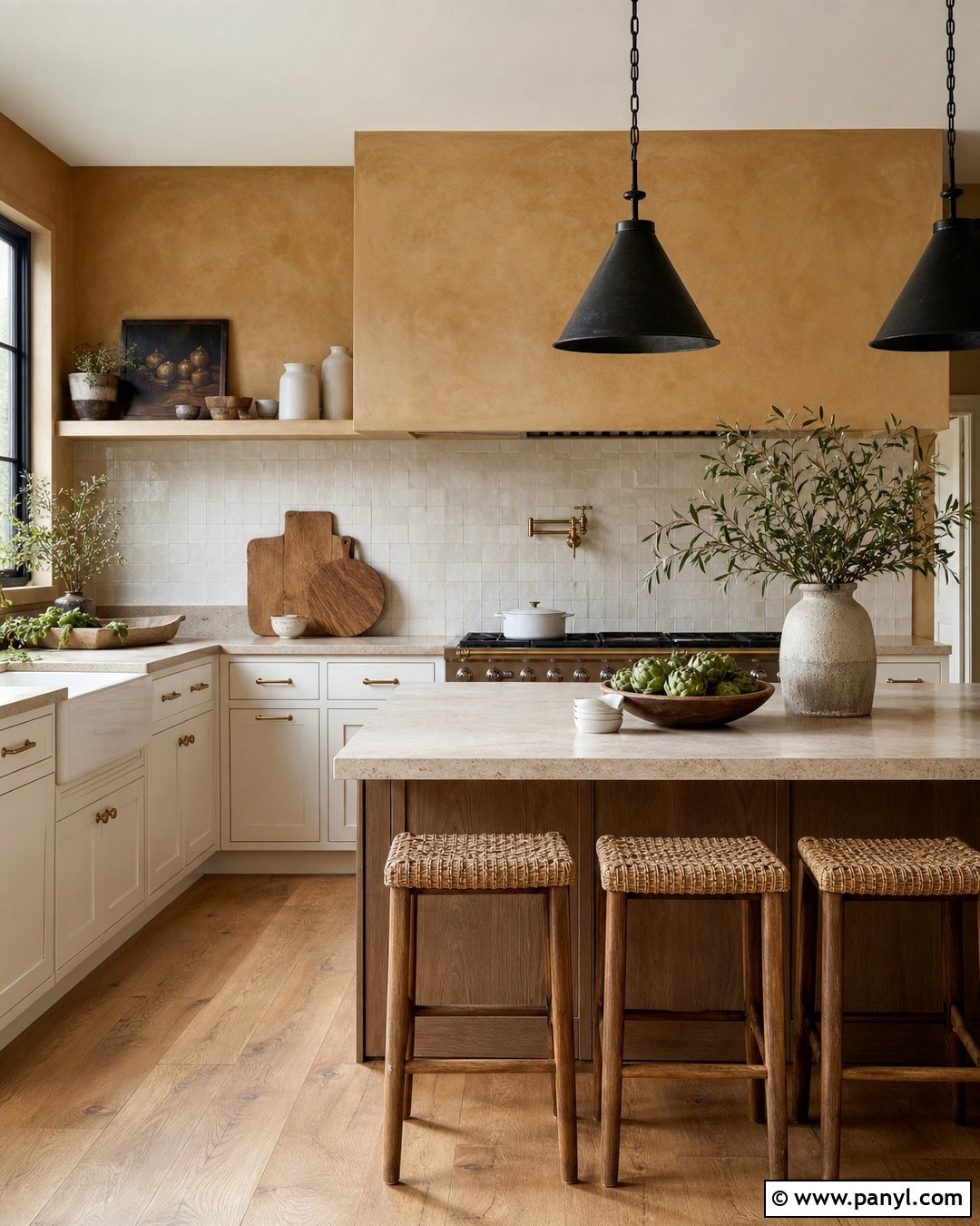 Ochre Limewash Kitchen - 35 Line Wash Walls
