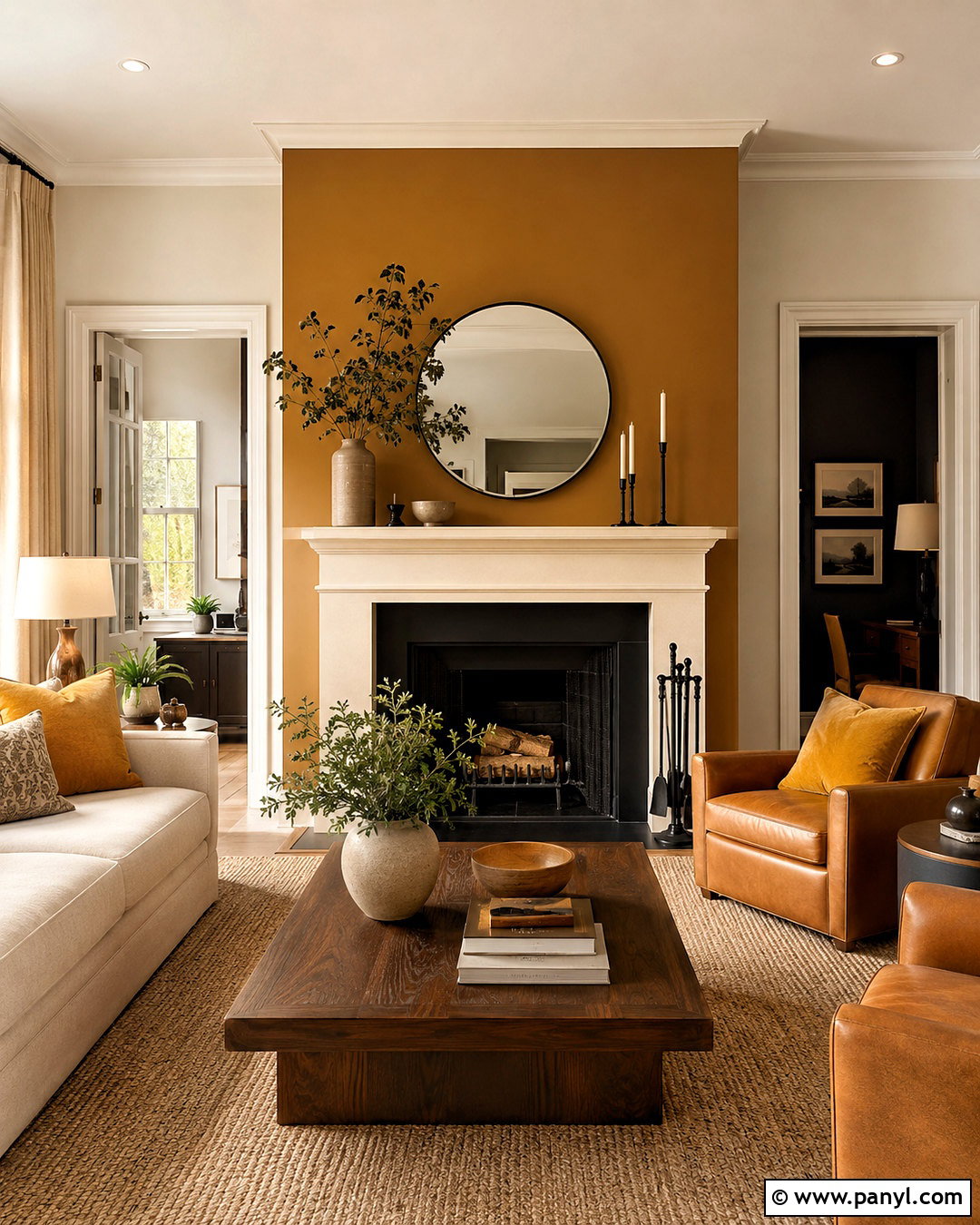 Ochre Living Room With Fireplace - 20 ochre living room ideas