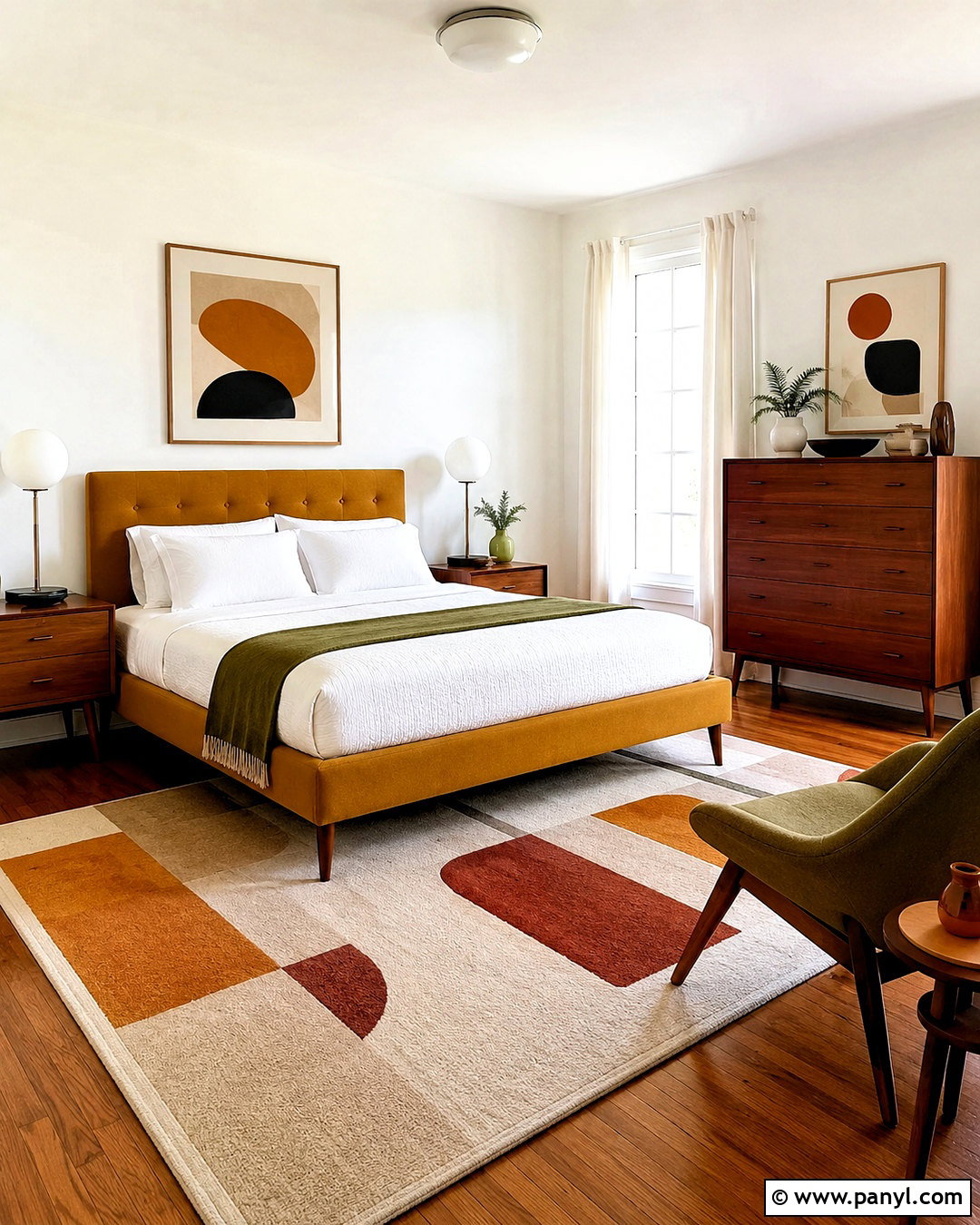 Ochre Midcentury Bedroom - 20 ochre bedroom ideas