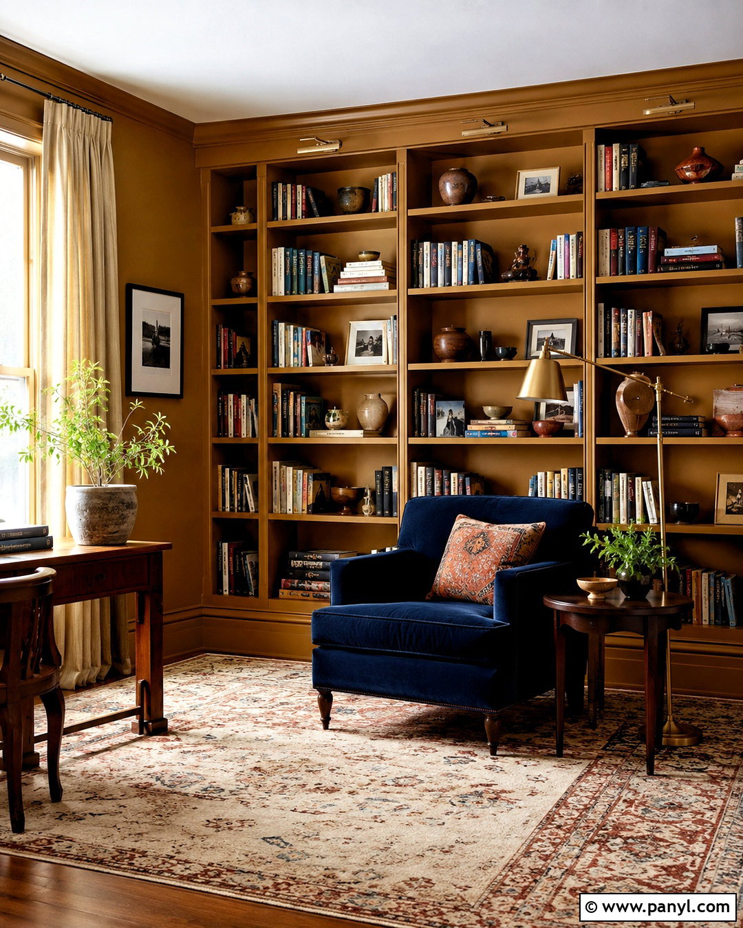 Ochre Reading Room Wall Color - 40 Room Wall Color Ideas