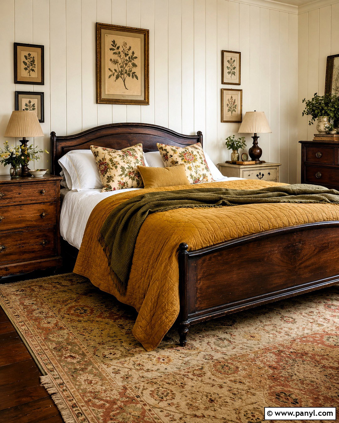 Ochre Vintage Bedroom - 20 ochre bedroom ideas