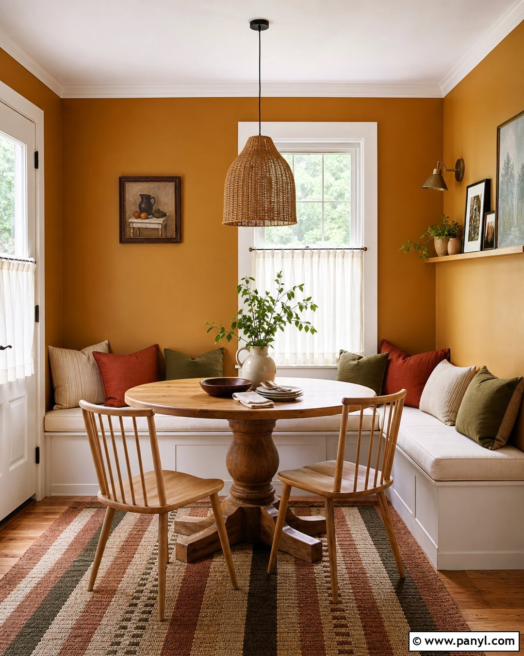 Ochre Walls In A Breakfast Nook - 35 ochre walls