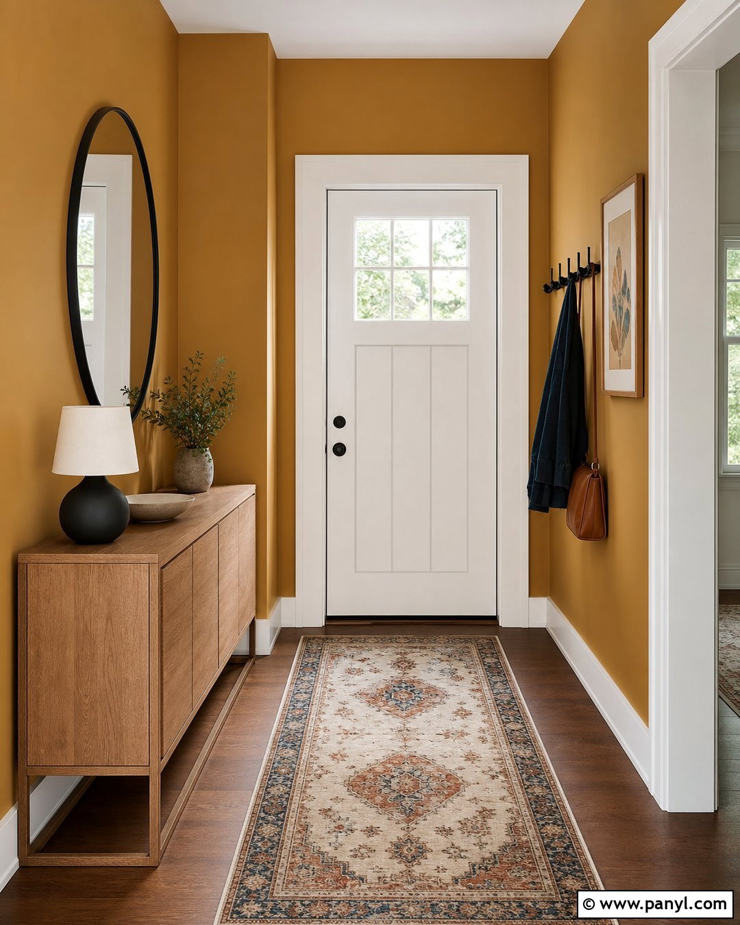 Ochre Walls In A Small Entryway - 35 ochre walls