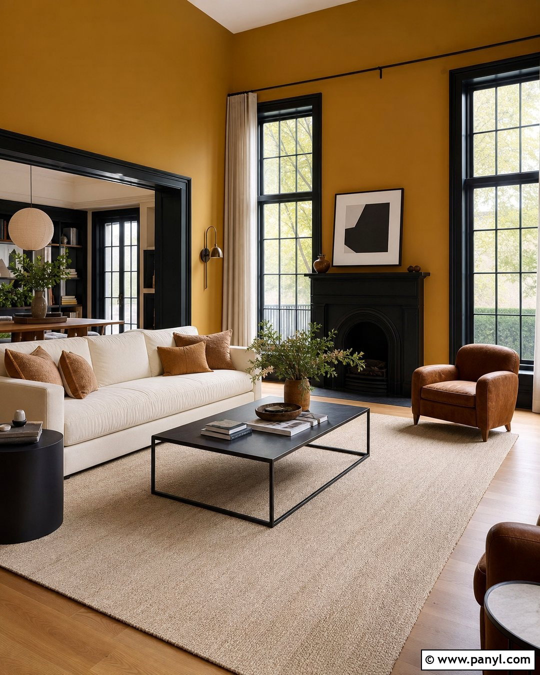 Ochre Walls With Black Trim - 35 ochre walls