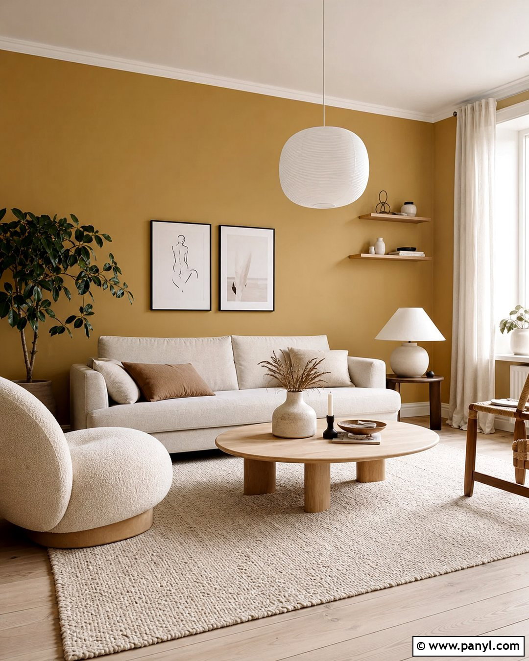 Ochre Walls With Scandinavian Decor - 35 ochre walls