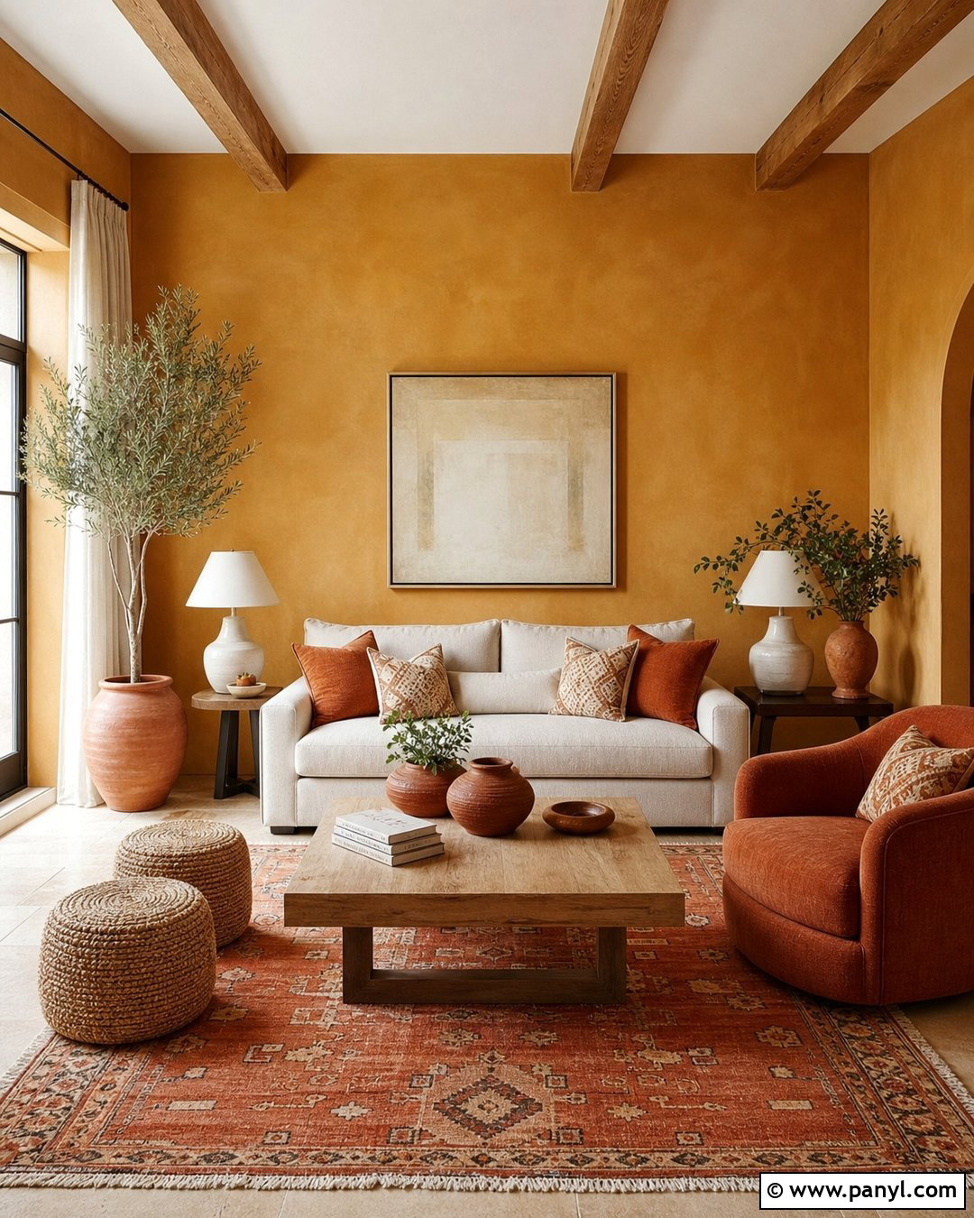 Ochre Walls With Terracotta Decor - 35 ochre walls