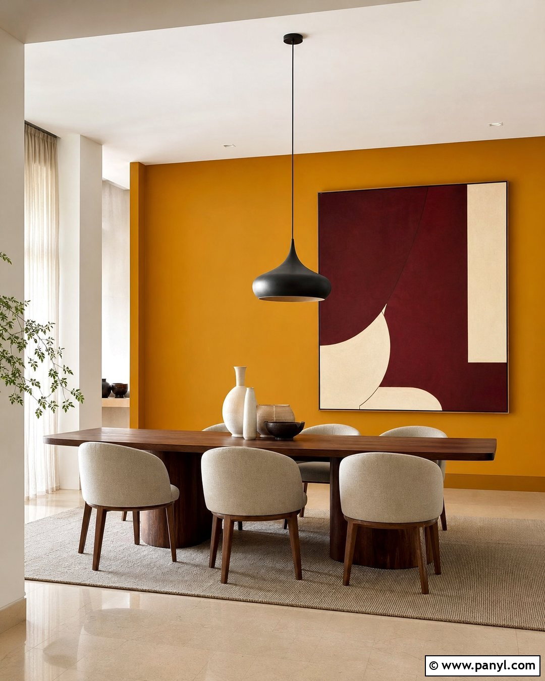 Ochre Yellow Accent Wall Dining Room - 20 Contemporary Yellow Accent Wall Ideas