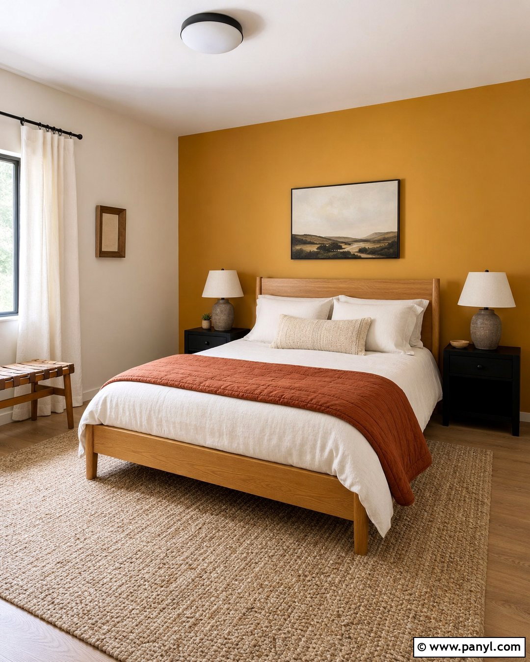 Ochre Yellow Accent Wall Guest Room - 20 Empty Room With Yellow Accent Wall Ideas